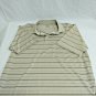 PGA Tour Short Sleeved Golf Shirt Beige Black Striped Mens Size XL Very Nice