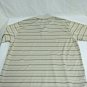 PGA Tour Short Sleeved Golf Shirt Beige Black Striped Mens Size XL Very Nice