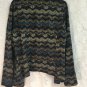Roz And Ali Open Front Fleece Jacket Cover Sweater Womens L  Blue/brown No Belt
