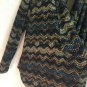 Roz And Ali Open Front Fleece Jacket Cover Sweater Womens L  Blue/brown No Belt