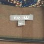 Roz And Ali Open Front Fleece Jacket Cover Sweater Womens L  Blue/brown No Belt