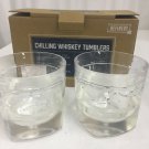 Refinery Freeze Chilling Whiskey Tumblers 2 Pc Beverage Cups 9oz Drinkware Set