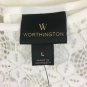 Worthington Blouse Womens Size Large Cold Shoulder Ruffle Lace Sheer