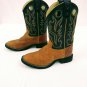 Old West CW2553 Childs Brown Leather Cowboy Boots Size 1.0-D VERY NICE Kids