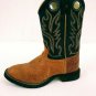 Old West CW2553 Childs Brown Leather Cowboy Boots Size 1.0-D VERY NICE Kids