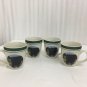 Folkcraft Stoneware Cups Black Bear Coffee Mugs Set Of 4
