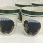 Folkcraft Stoneware Cups Black Bear Coffee Mugs Set Of 4