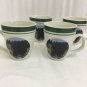 Folkcraft Stoneware Cups Black Bear Coffee Mugs Set Of 4