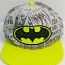 DC Comics Batman Snap Back Baseball Cap Flat Bill Yellow Graphic Body NICE