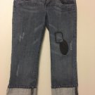 See Thru Soul Jeans Capri Cropped Women's Size 29 Patch Big Cuff