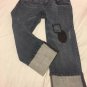 See Thru Soul Jeans Capri Cropped Women's Size 29 Patch Big Cuff