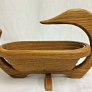 Goose / Duck  Wooden Basket Bowl Folding Home Decor Spiral Fruit Bowl
