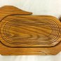 Goose / Duck Wooden Basket Bowl Folding Home Decor Spiral Fruit Bowl