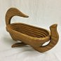 Goose / Duck Wooden Basket Bowl Folding Home Decor Spiral Fruit Bowl