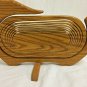 Goose / Duck Wooden Basket Bowl Folding Home Decor Spiral Fruit Bowl