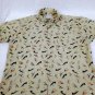 Columbia  Button Up Shirt  FLY FISH Short Sleeve Mens Size XL 100% Cotton