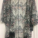 Almost Famous Sheer Cover Top Fringe Womens XL Jacket Short Sleeve Open Front