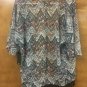 Almost Famous Sheer Cover Top Fringe Womens XL Jacket Short Sleeve Open Front