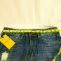 Machine pour neuf mode Distressed Blue Denim Cuffed Capris Womens Size 27 NWT