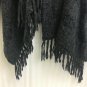 Silver Sweater Shawl Acrylic/wool Open Front Chunky Cardigan Womens Medium Gray