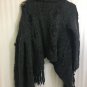 Silver Sweater Shawl Acrylic/wool Open Front Chunky Cardigan Womens Medium Gray