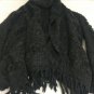 Silver Sweater Shawl Acrylic/wool Open Front Chunky Cardigan Womens Medium Gray