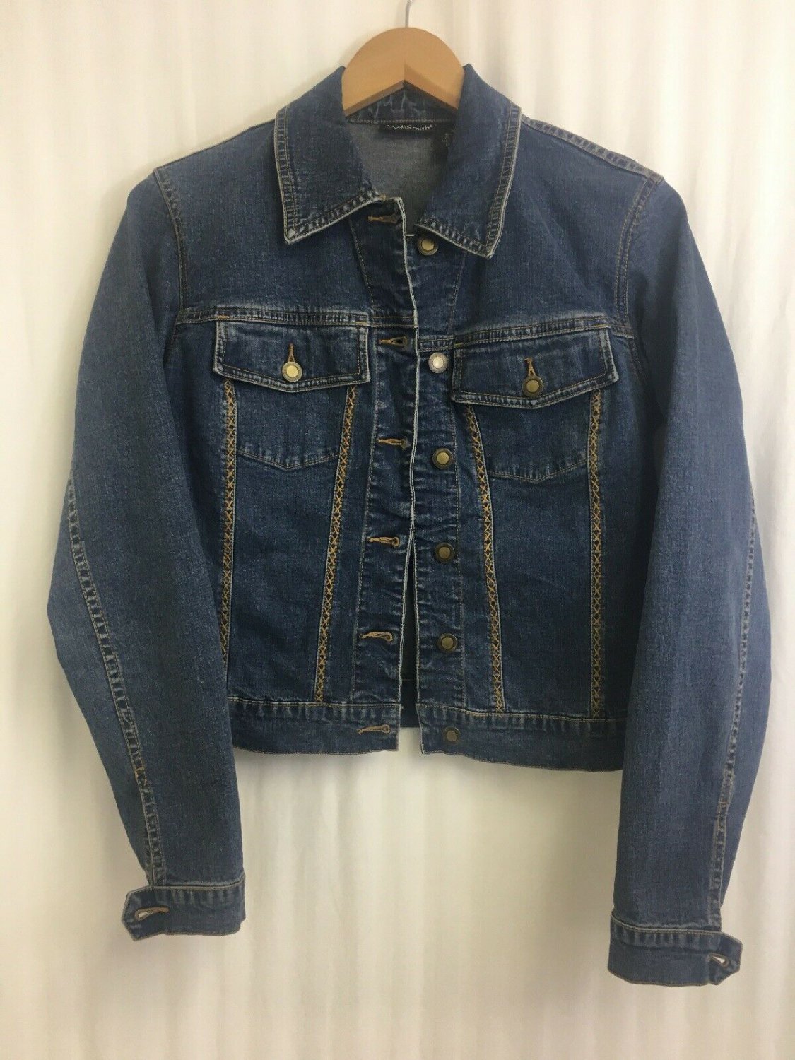Willi Smith Jean Jacket Womens Size XS Denim Cotton Spandex 20&acirc;�� Length