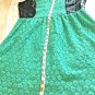 Freebird Women's Dress Size Large Green Lace With Faux Leather Zipper Side Lined