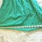 Freebird Women's Dress Size Large Green Lace With Faux Leather Zipper Side Lined