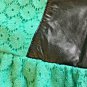 Freebird Women's Dress Size Large Green Lace With Faux Leather Zipper Side Lined