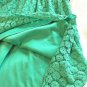 Freebird Women's Dress Size Large Green Lace With Faux Leather Zipper Side Lined