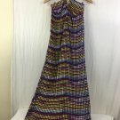 Volcom Maxi Dress Womens Small Multi Color Halter Style Lightweight