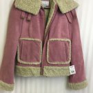 Wilsons Leather Maxima Pink Suede Coat Sherpa Lined Womens Small See Description