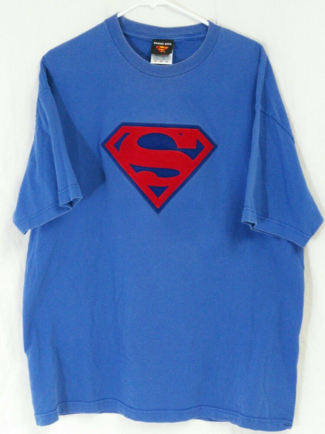 Vintage 2001 Blue Cotton Warner Bros. DC Comics Superman T-Shirt Size XL