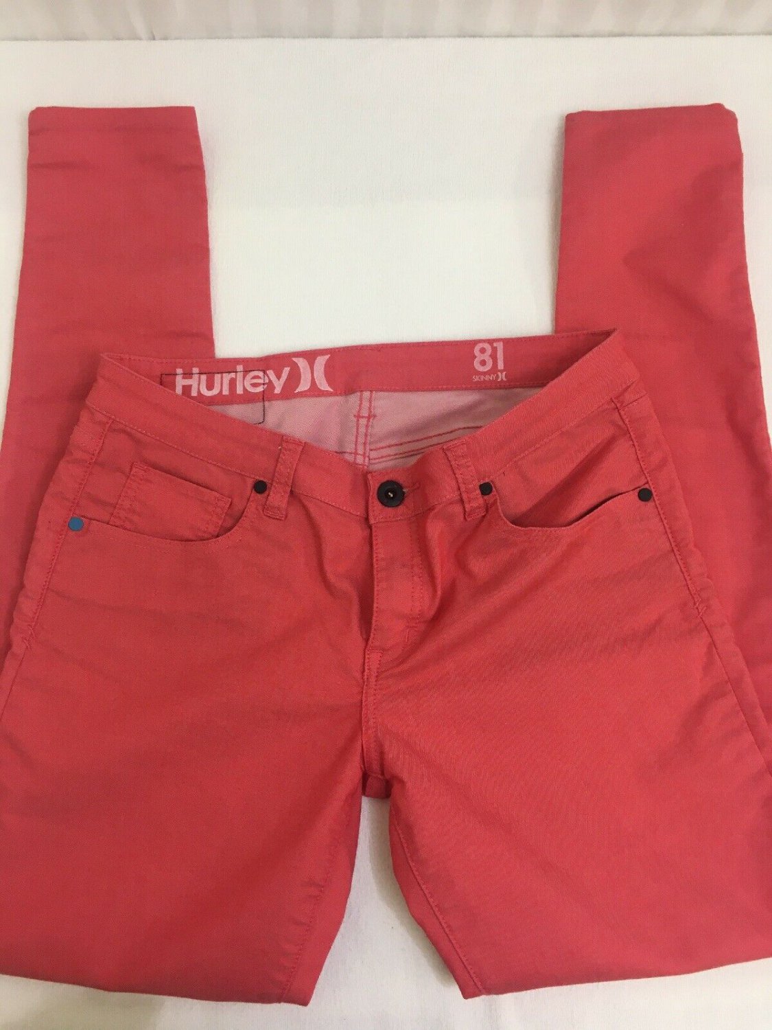 Hurley Red Pants Womens Size 30 Stretch Skinny Leg
