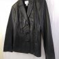 East 5th Genuine Leather Black Waist Length 3 Button Womens Jacket Size Large