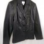 East 5th Genuine Leather Black Waist Length 3 Button Womens Jacket Size Large