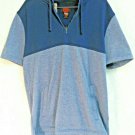 Foundry Quick Dri 1/4 Zip Navy Blue Short Sleeved Hoodie Mens Size XLT Polyester