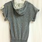 Miss Chievous Sweater Womens Size Small Hooded Gray Lace Elastic Waist