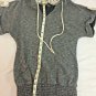 Miss Chievous Sweater Womens Size Small Hooded Gray Lace Elastic Waist