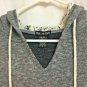 Miss Chievous Sweater Womens Size Small Hooded Gray Lace Elastic Waist