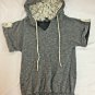 Miss Chievous Sweater Womens Size Small Hooded Gray Lace Elastic Waist