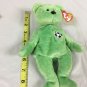 Ty Beanie Baby Kicks Soccer Bear Green 1998