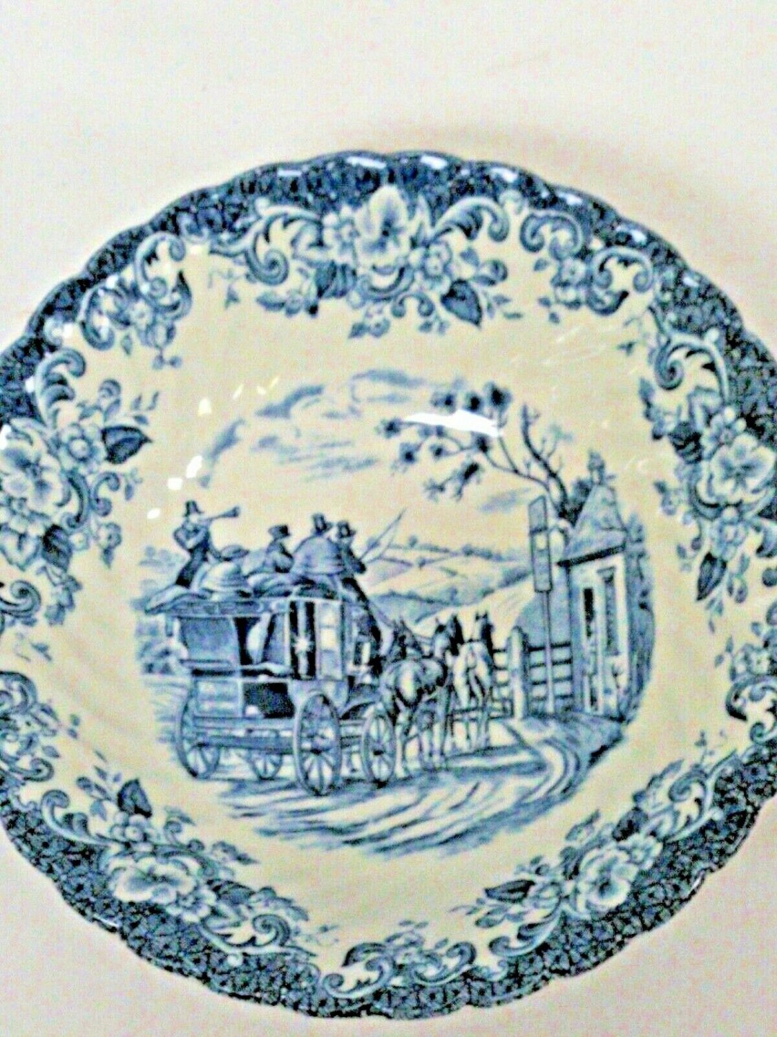 Johnson Bros Coaching Scenes Blue 6" Soup/Cereal Bowl. "Gate Keeper"