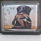 WINCHESTER Waterfall Glass Collection paperweight "King Buck" black lab Duck