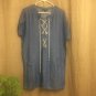 Spiaggia Dolce Dress Blue Lace Up Womens Size Medium