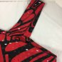 Fashion Bug Blouse Shirt Womens Small Cold Shoulder Red Black Shiny Summer