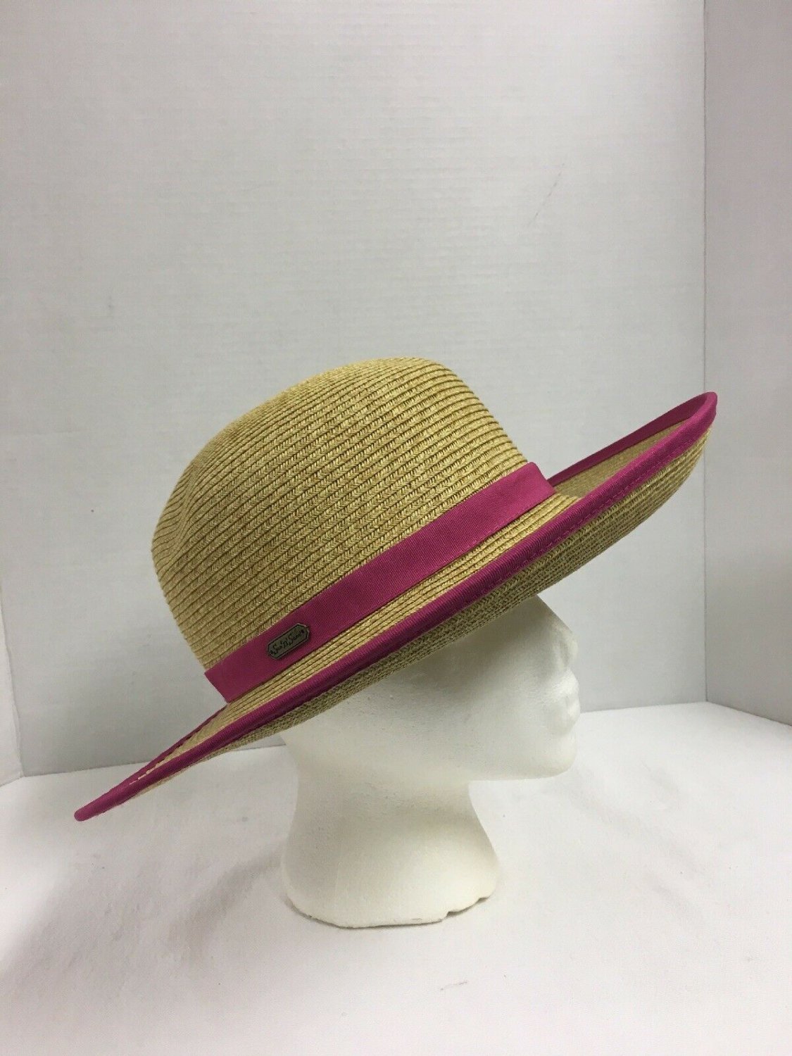 Sun And Sand Hat Church Sun Beach Hat Pink Edge Flat Back Cute