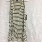 Allen B Tunic Tank Top Oatmeal/black Stripe Womens Size Large
