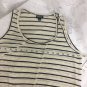 Allen B Tunic Tank Top Oatmeal/black Stripe Womens Size Large